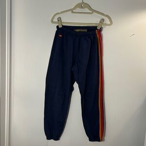 Aviator Nation 5 Stripe Sweatpant in Navy